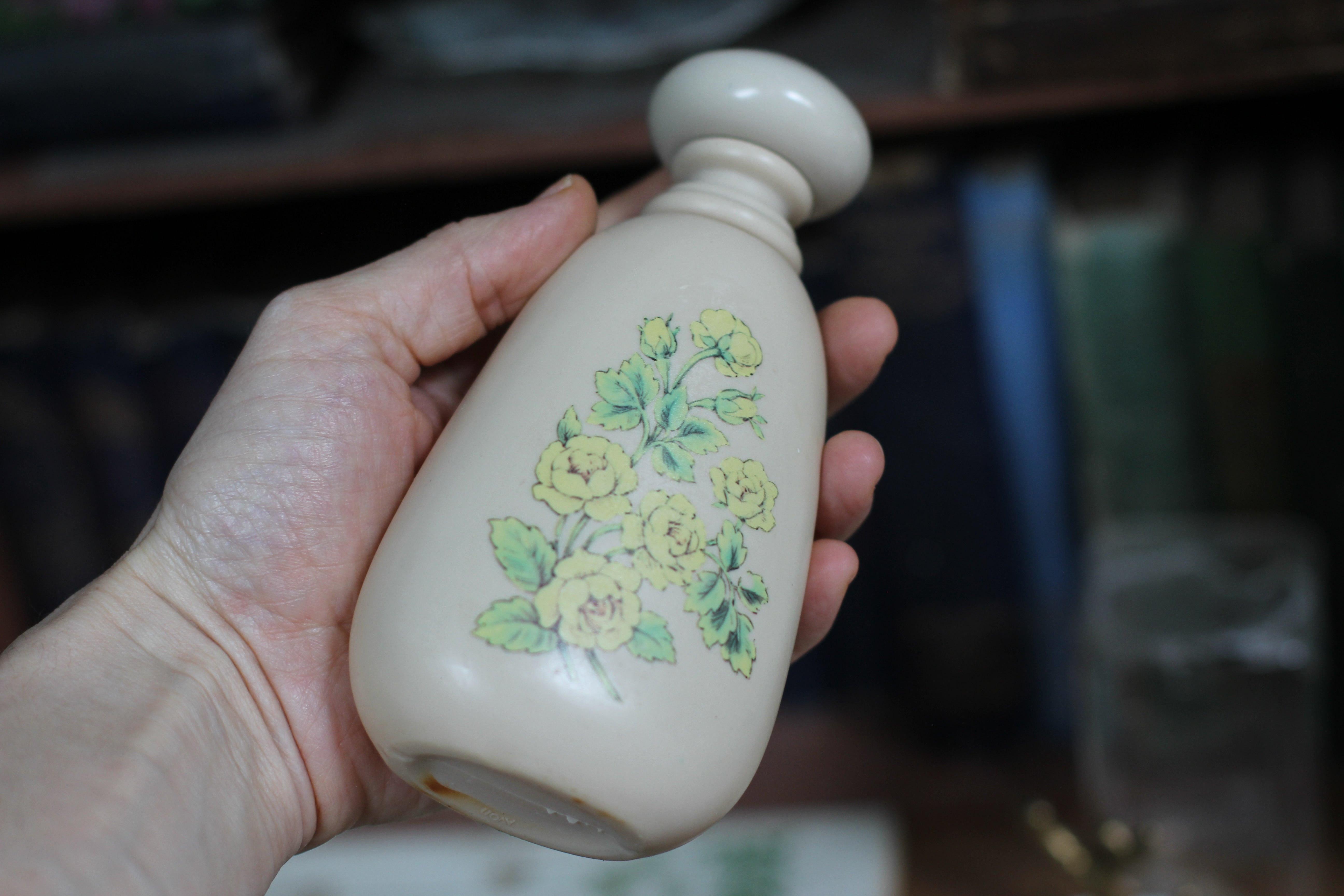 Vintage Avon Yellow Roses Bottle