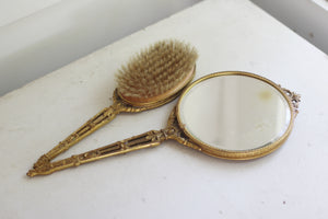 Antique Gold Floral Vanity Set