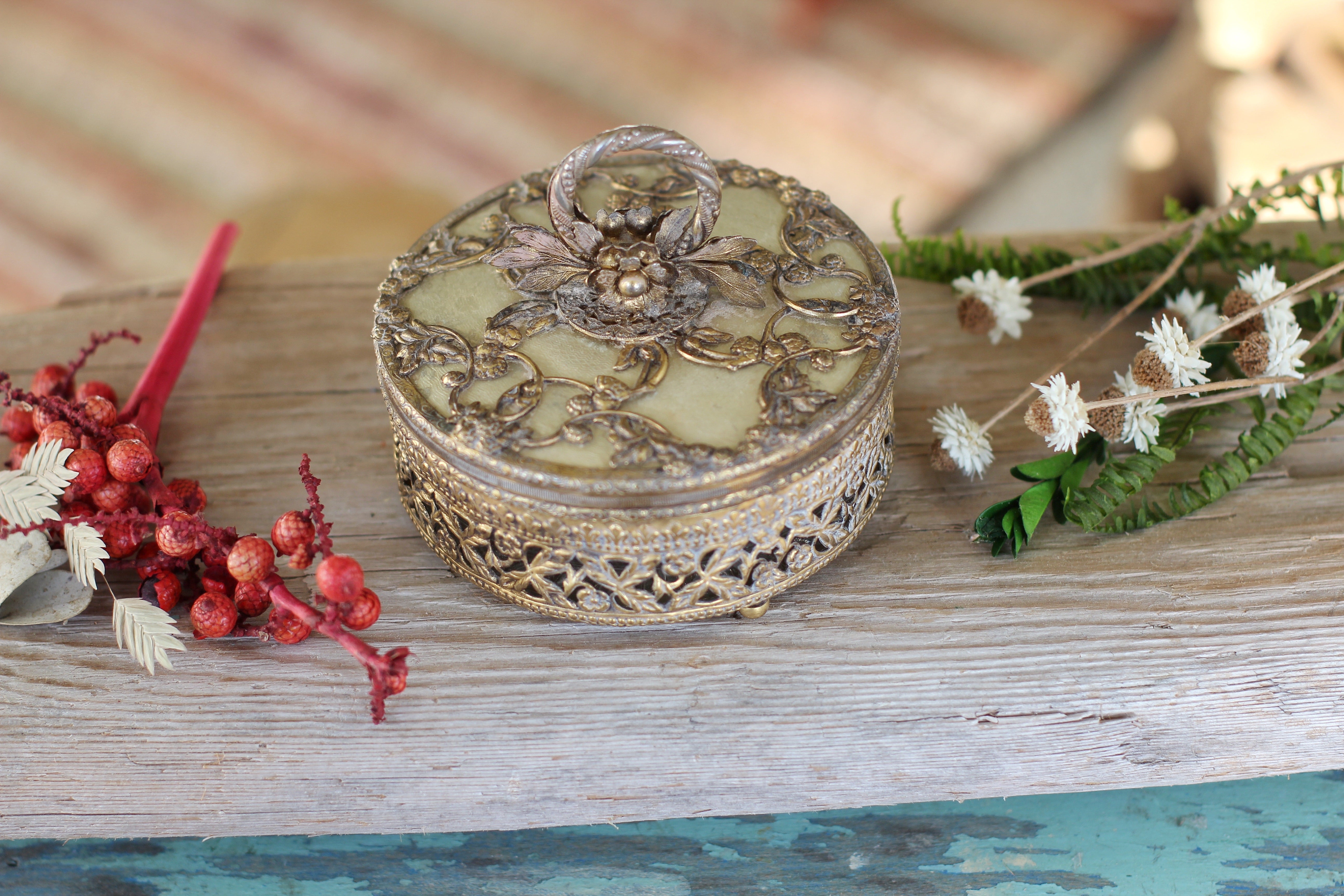 Vintage Floral Jar