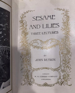 Antique Floral Victorian Book - Sesame And Lilies By John Ruskin | 1900