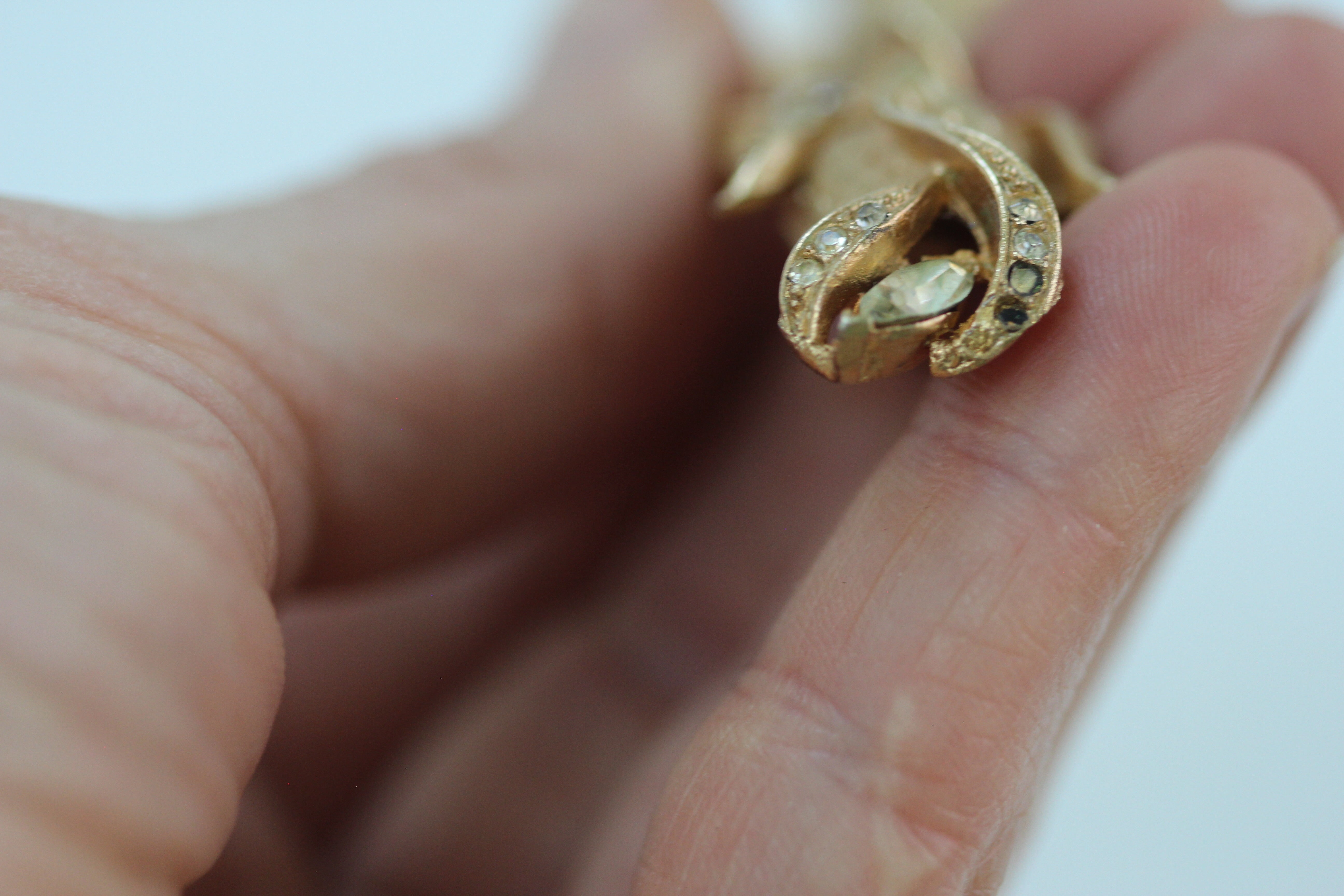 Rose With Crystals Brooch