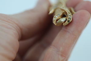 Rose With Crystals Brooch