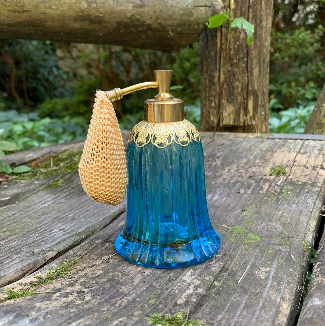Antique Blue Filigree Perfume Bottle