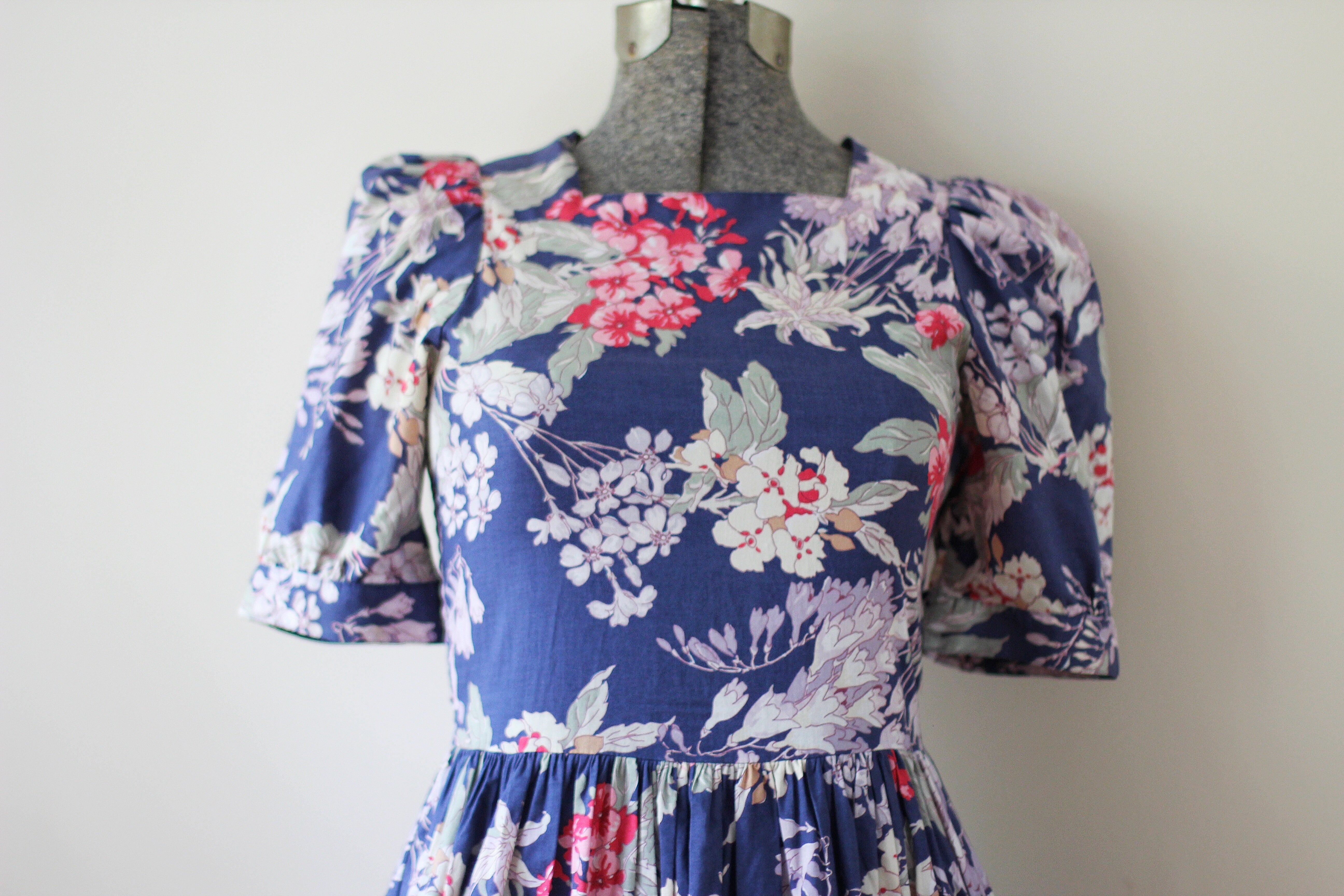 Vintage Floral Navy Laura Ashley Dress