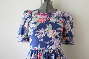 Vintage Floral Navy Laura Ashley Dress