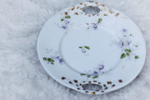 Vintage Limoges France Purple Flowers Porcelain Plate