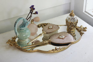 Antique Pink Floral Vanity Set