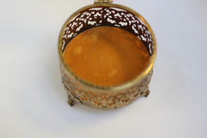 Antique Floral Dogwood Bird Jewelry Box