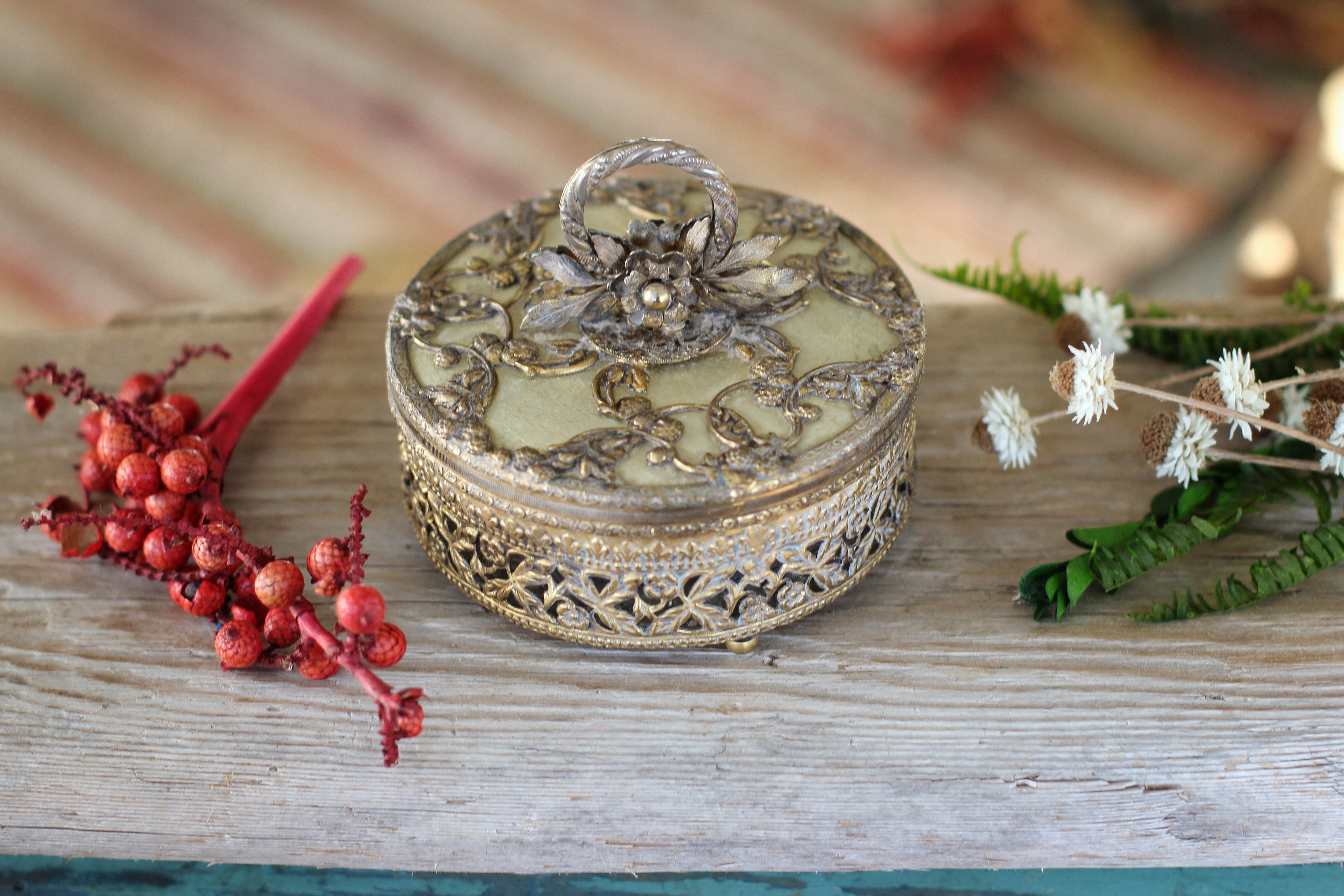 Vintage Floral Jar