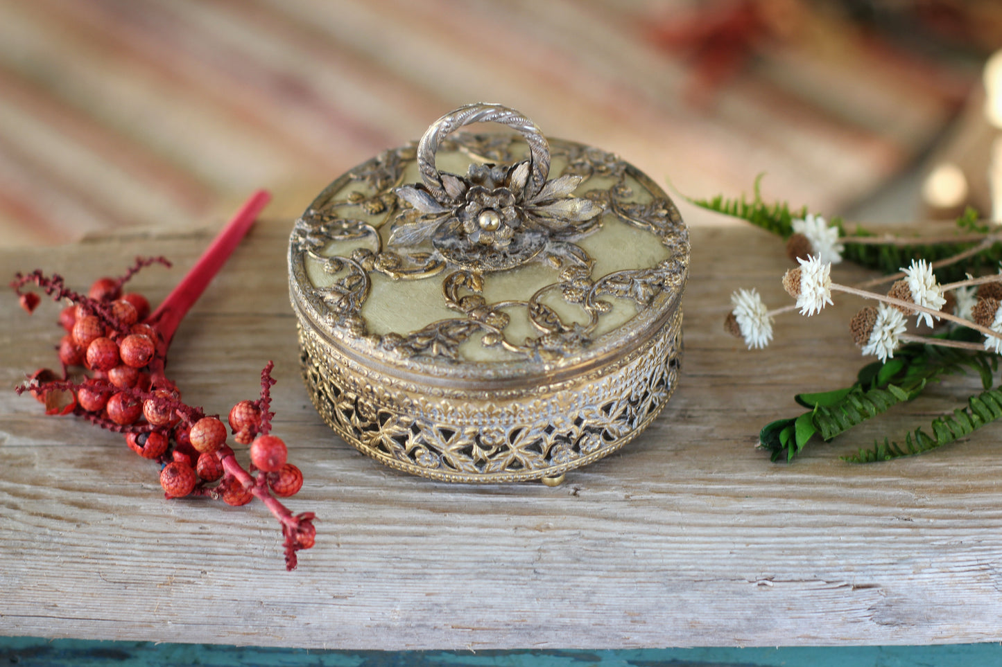 Vintage Floral Jar