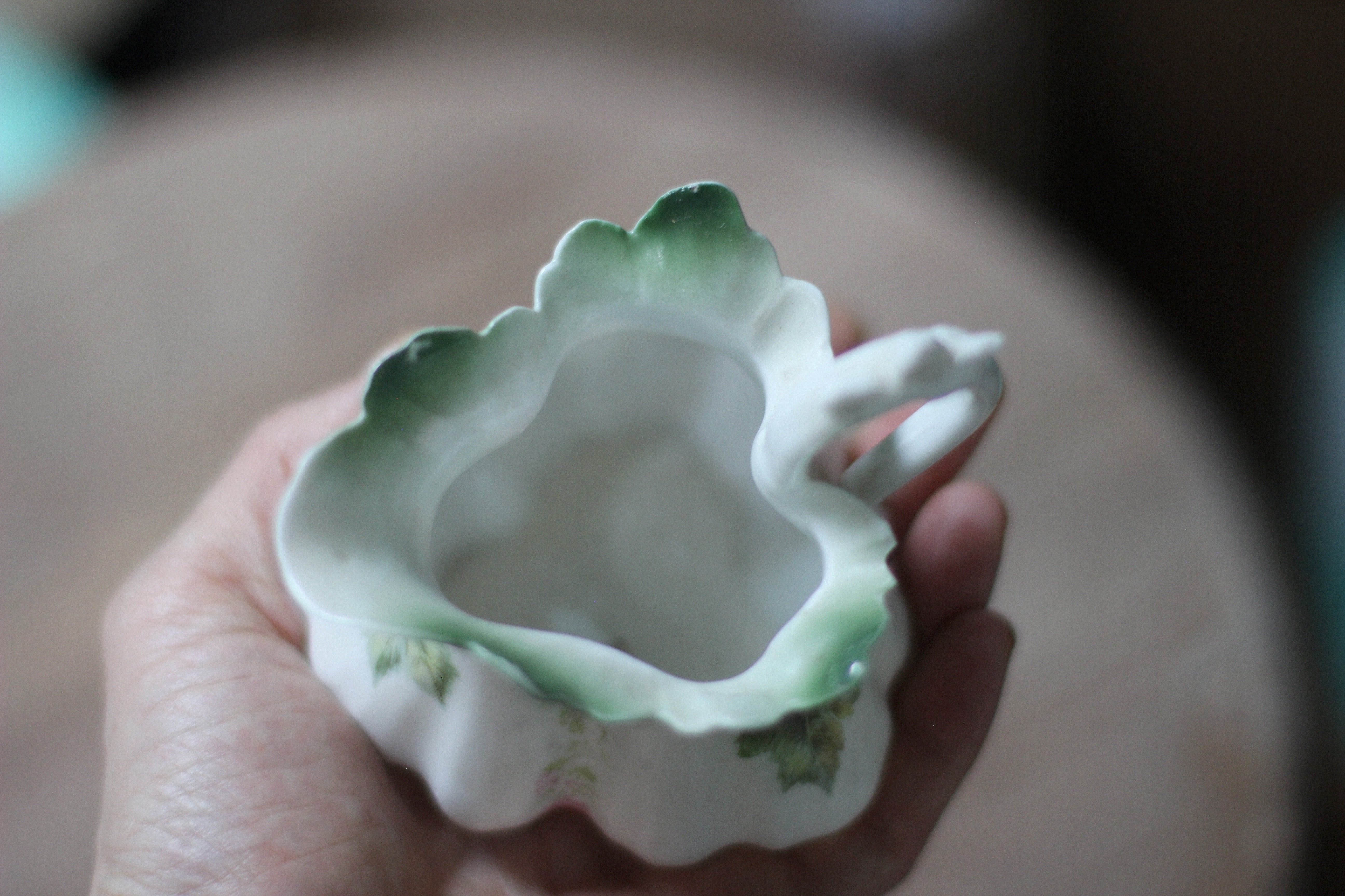 Vintage Floral Leaves Porcelain Dish