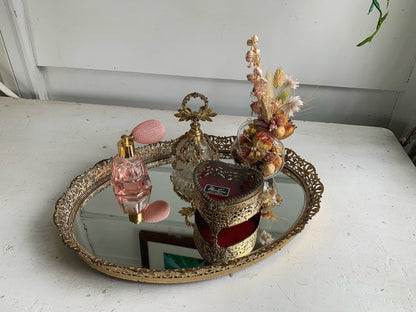 Lace Antique Mirror Tray