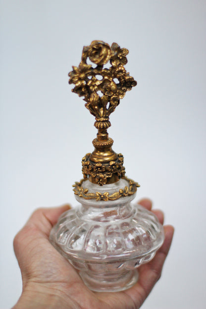 Antique Floral Filigree Perfume Bottle