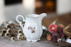 Antique Floral Rose Porcelain Creamer