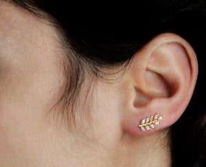 Full Crystals Twigs Ear Climbers