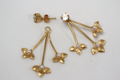 Lilies Stud & Jacket Earrings