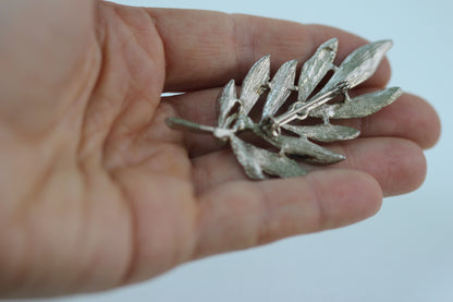Silver Leaves Bouquet Brooch