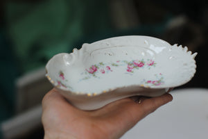 Bavarian Pink Roses Porcelain Ring Dish