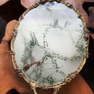 Roses Floral Antique Mirror Tray