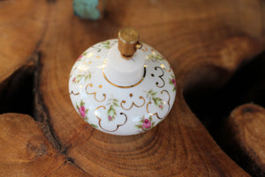 Antique Irice Floral Porcelain Perfume Bottle