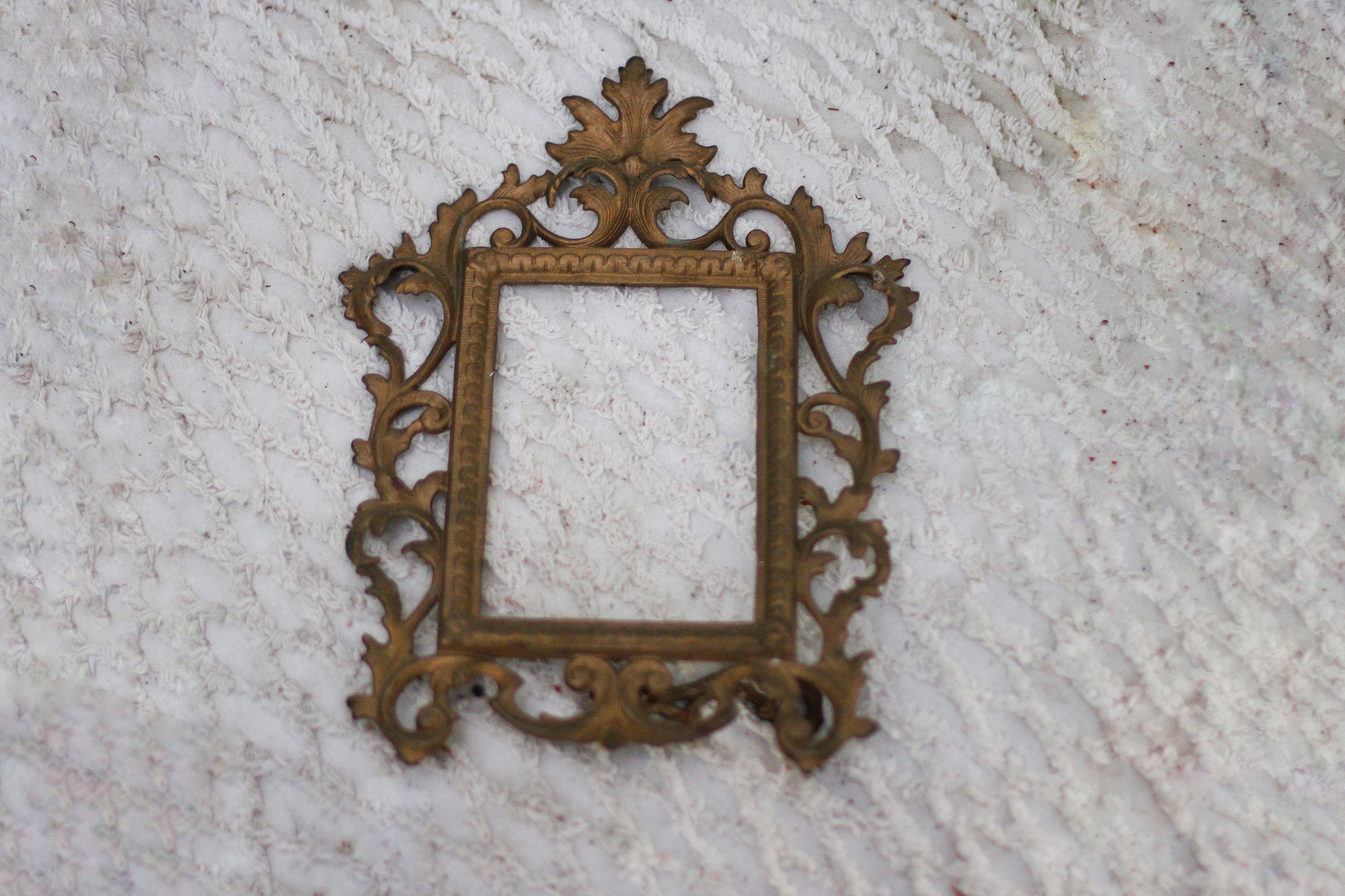 Antique Cast Iron Victorian Bronze Frame