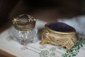 Antique Art Nouveaux Jewelry Trinket & Pin Cushion