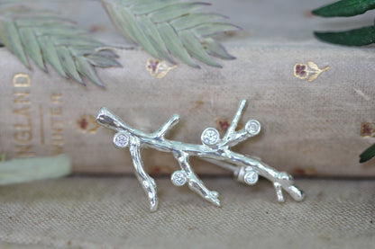 Crystals Coral Brooch