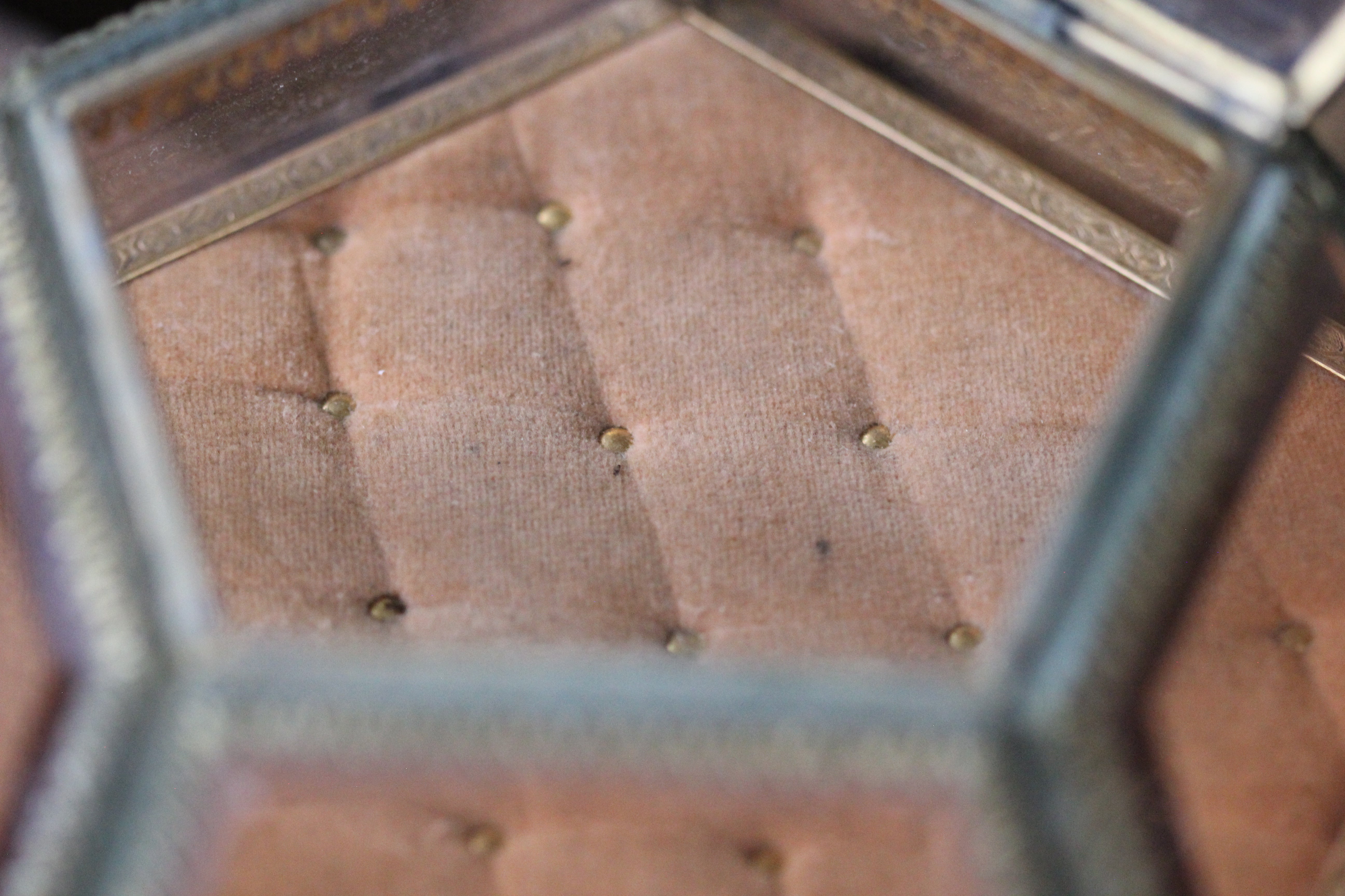 Amber Tinted French Victorian Rare Jewelry Box - Reserved