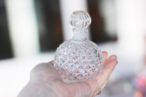 Antique Rounded Spiky Crystal Glass Perfume Bottle