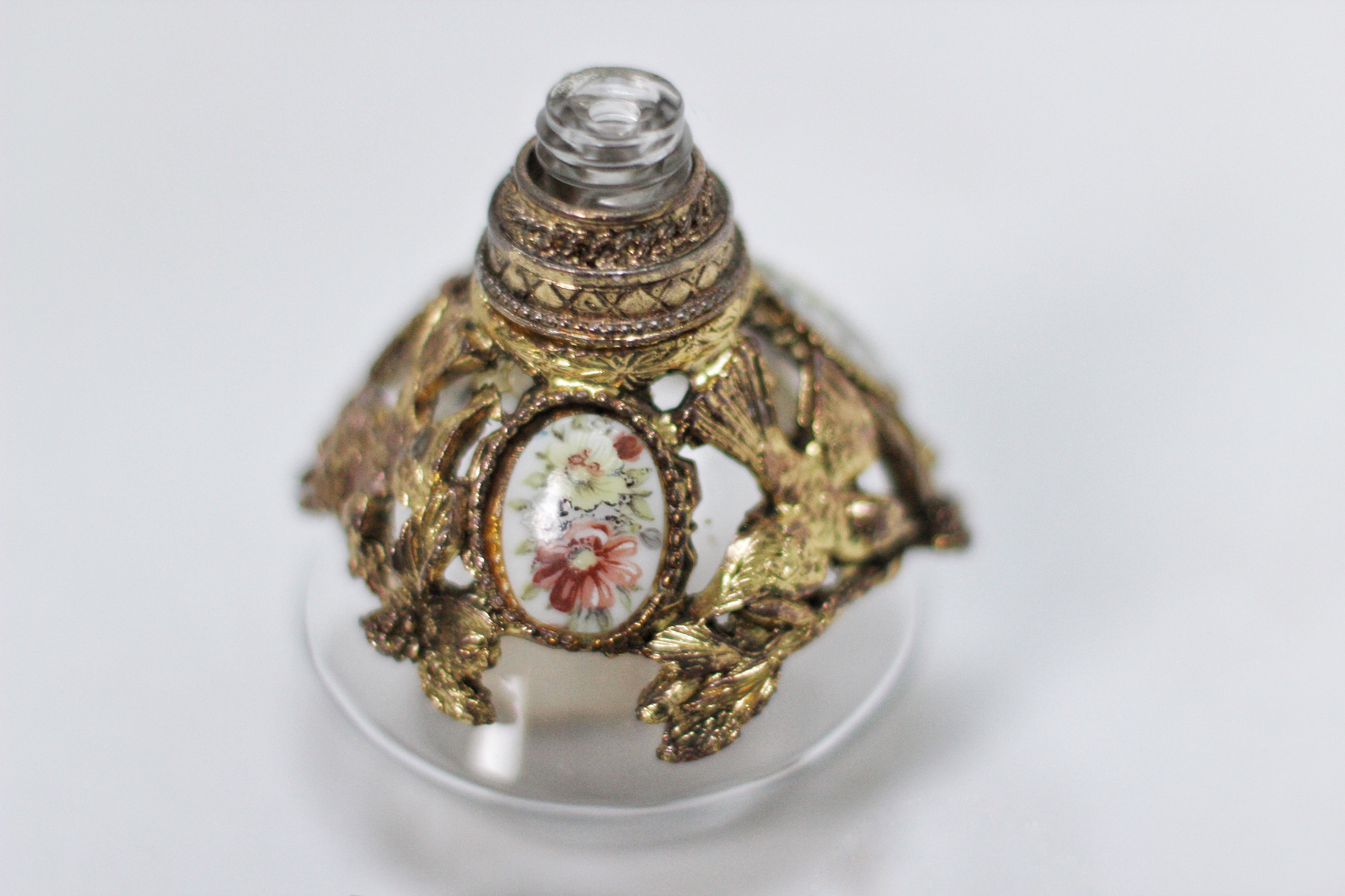 Antique Guildcrest Birds Flowers Perfume Bottle