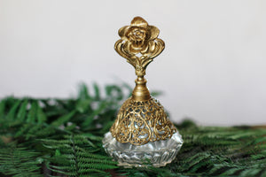 Antique Gold Filigree Rose Perfume Bottle