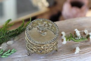 Vintage Rounded Floral Dogwood Jewelry Box
