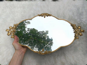 Antique Tulip Mirror Tray