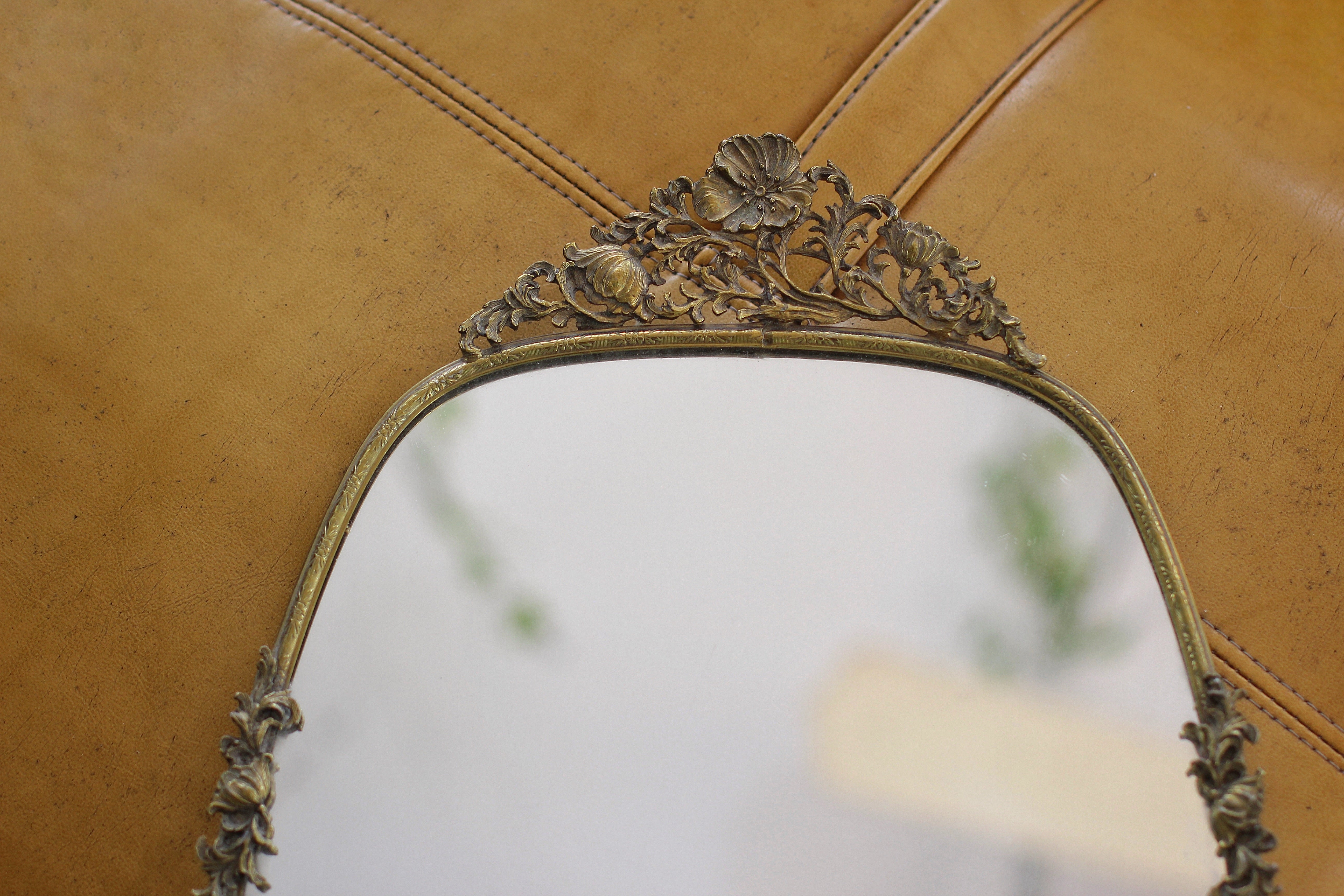 Antique Floral Matson Mirror Tray