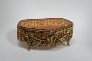Antique Clam Sea Shell Jewelry Box