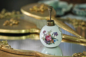 Vintage Floral Porcelain Perfume Bottle