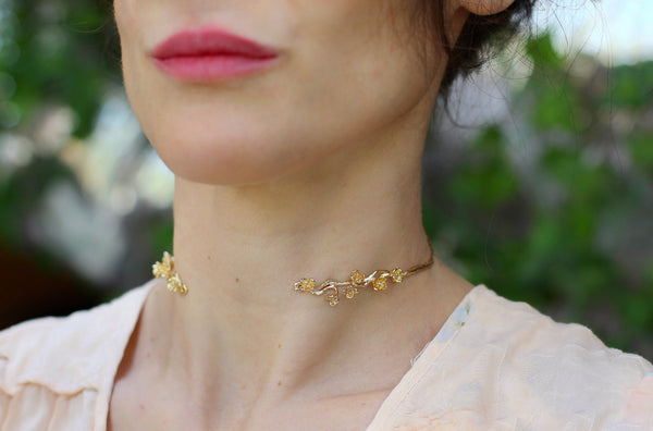 Cherry Blossom/Sakura Branch Floral Choker – Avigail Adam