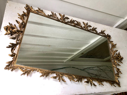 Antique Large Angels Vanity Mirror Tray