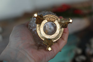 Antique Floral Wreath Pedestal Perfume Bottle