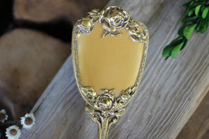 Antique Gold Roses Hair Brush