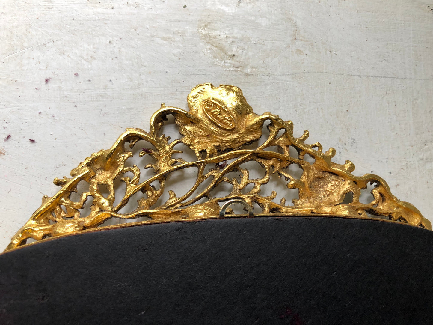 Antique Floral Matson Mirror Tray