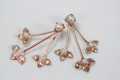 Lilies Stud & Jacket Earrings