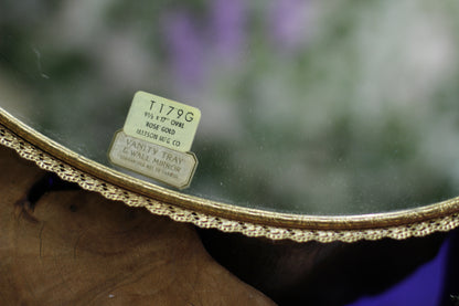 Antique Floral Roses Matson Mirror Tray