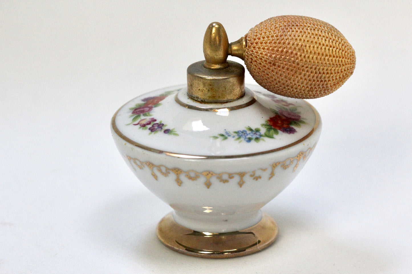 Antique Floral Holmspray Porcelain Perfume Bottle