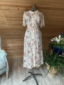 Vintage Pink Talbots Floral Dress