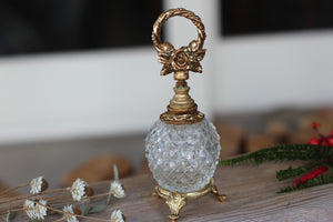 Antique Floral Wreath Pedestal Perfume Bottle