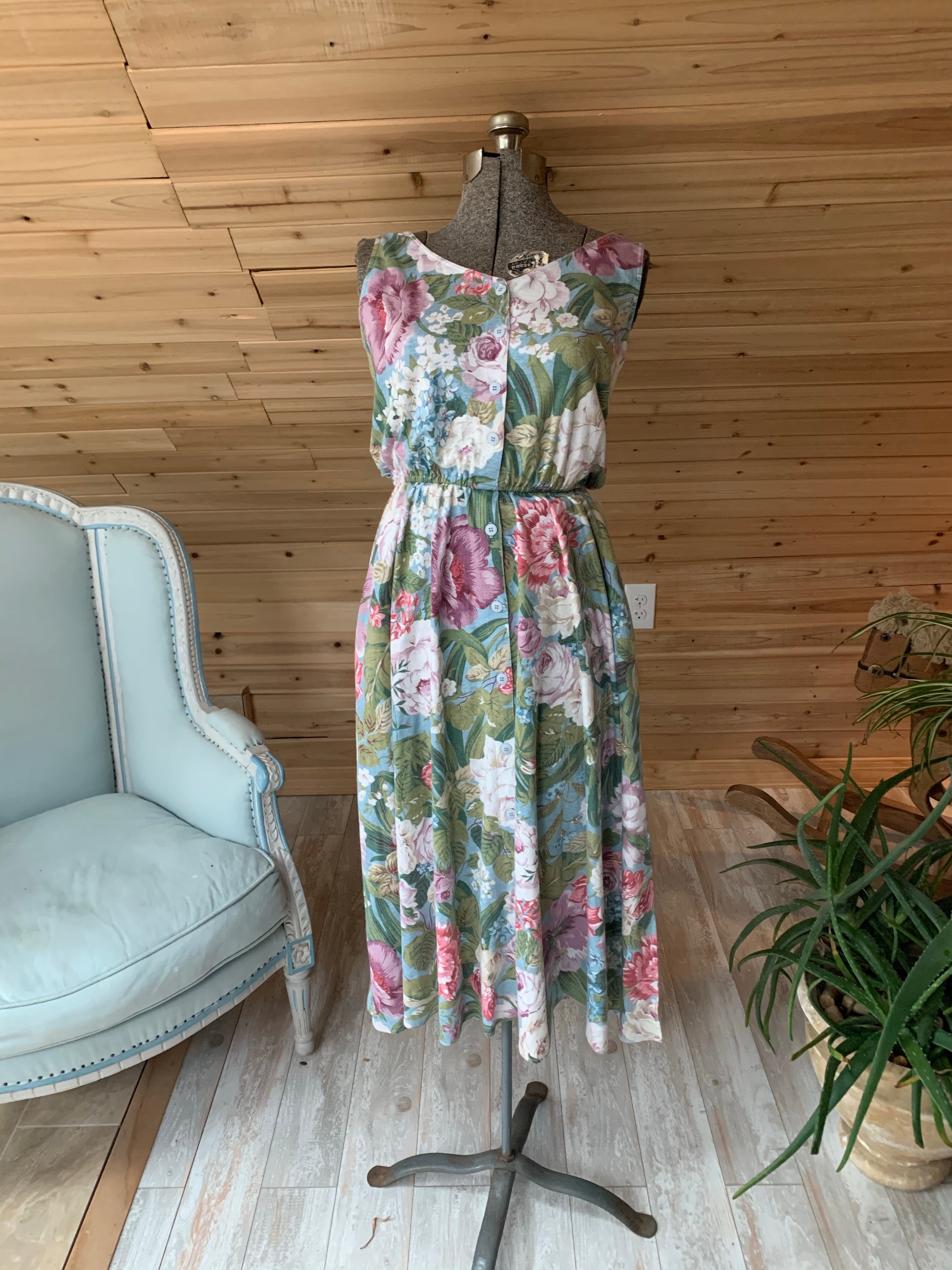 Vintage Sleeveless Floral Carol Anderson Dress