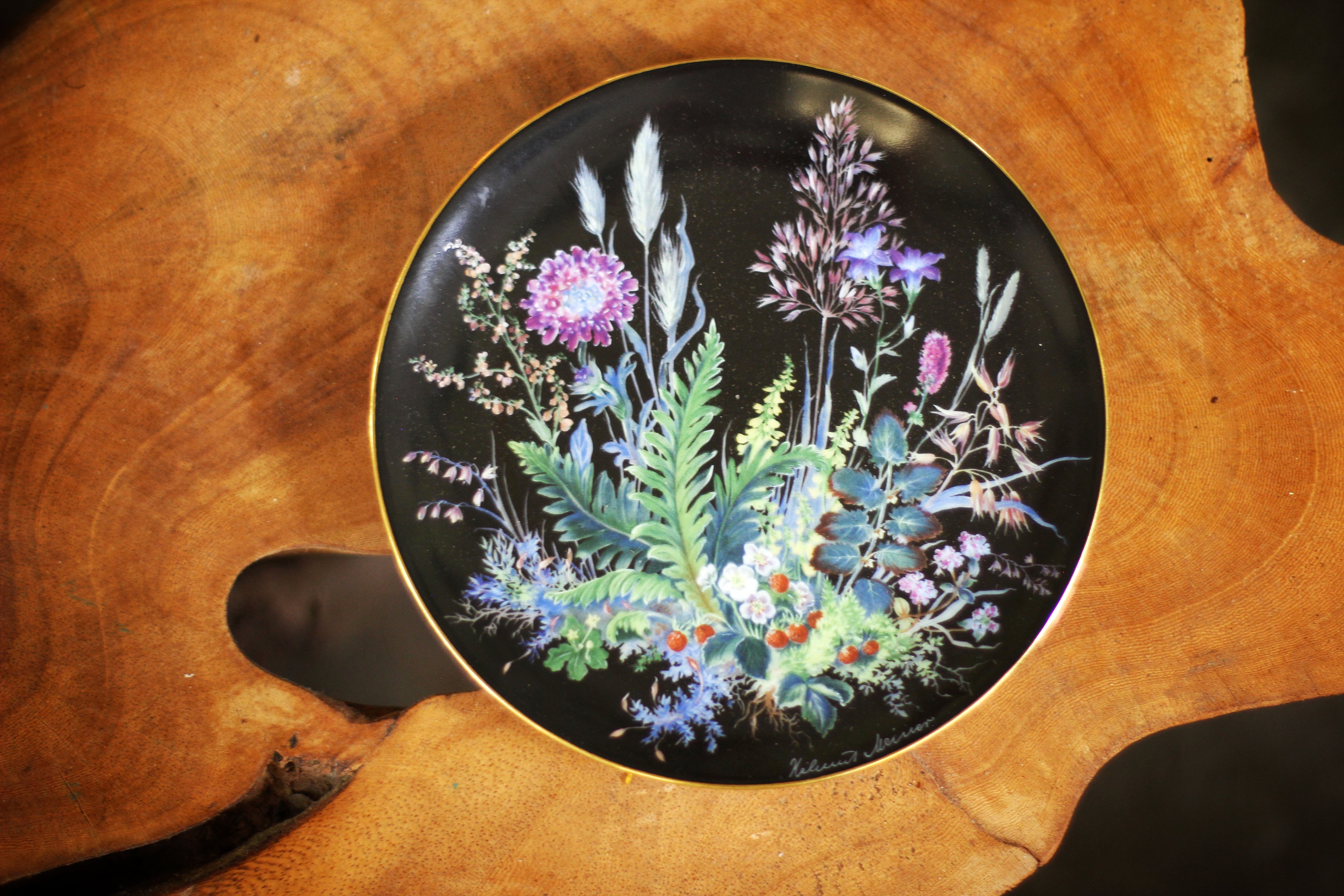 Vintage Meiner Floral Porcelain Plate