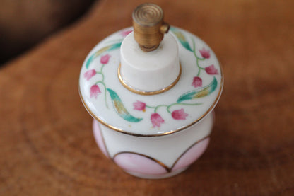 Antique Tulips Floral Porcelain Perfume Bottle