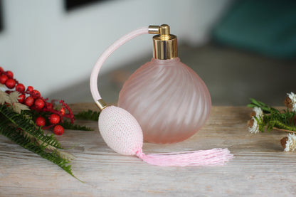 Antique Pink Long Bulb Automizer Perfume Bottle